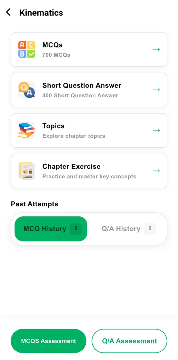 SmartPrepX kinematics learning activities